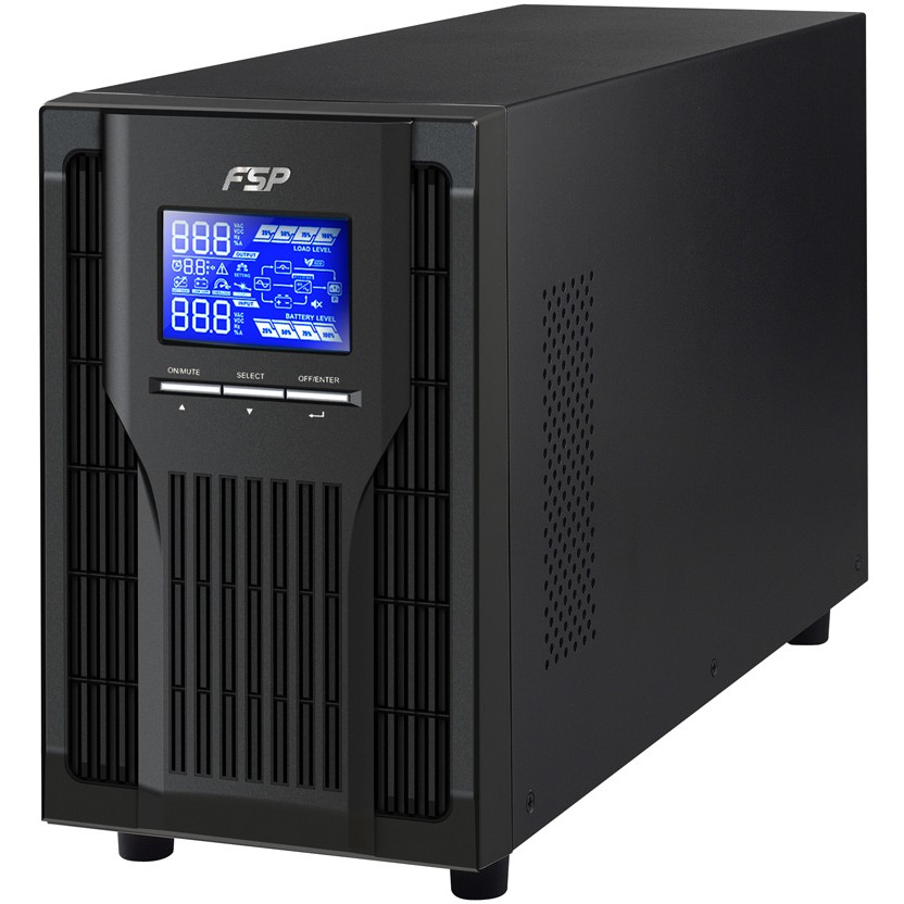 FSP Champ 1K – 1000VA 900W Online Double Conversion UPS with Pure Sine Wave Output, LCD Display, USB & RS-232 – Professional Tower UPS for Servers & Network Equipment