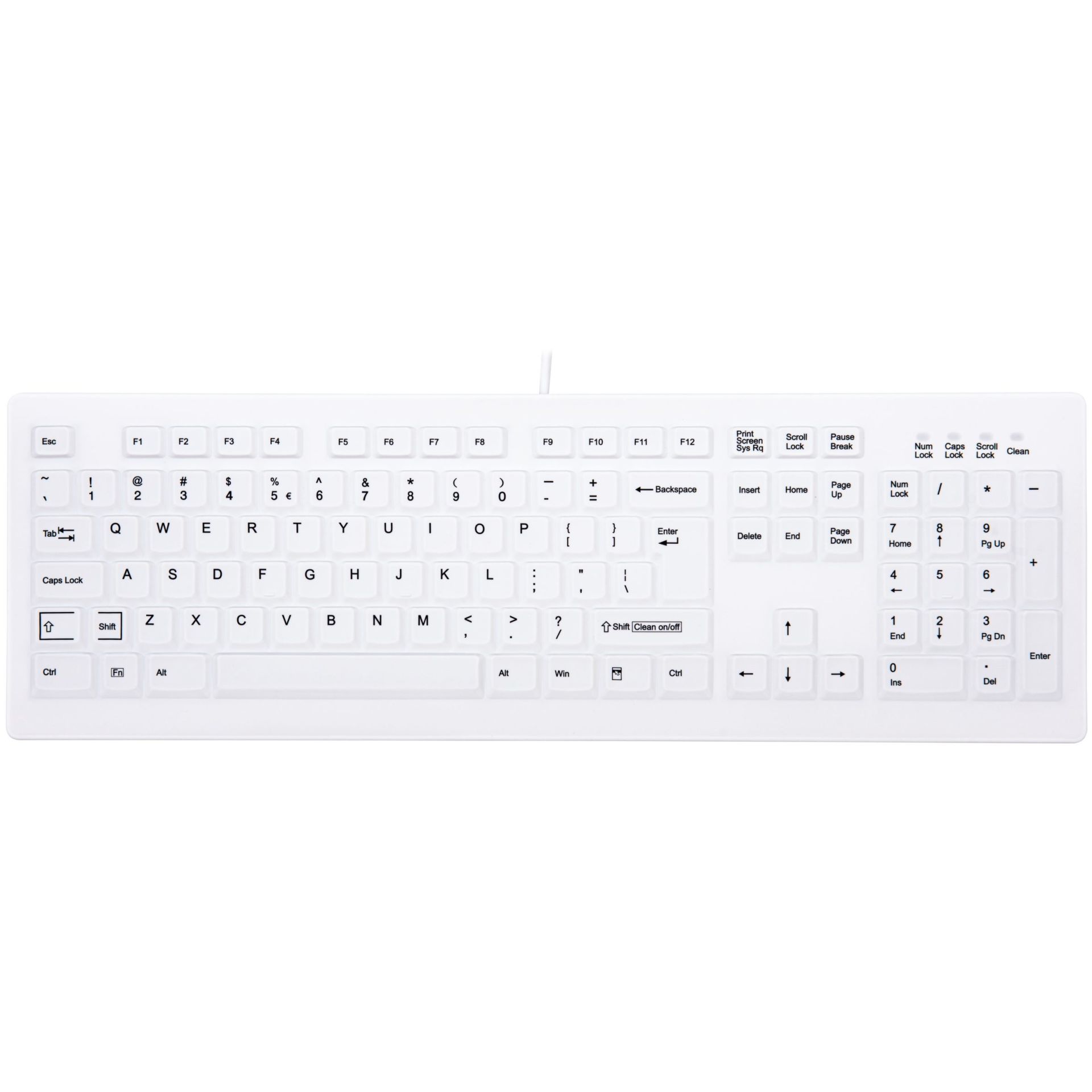 Tastierë me kabllo Cherry AK-C8100F-U1-W/US – Bardhë