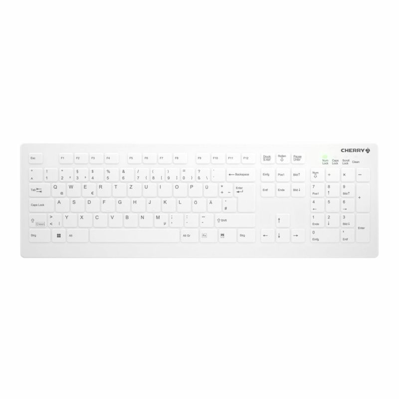 Tastierë pa kabllo Cherry AK-C8112F-FUS-W/GE / Medical / 105 Keys / German Layout - Bardhë