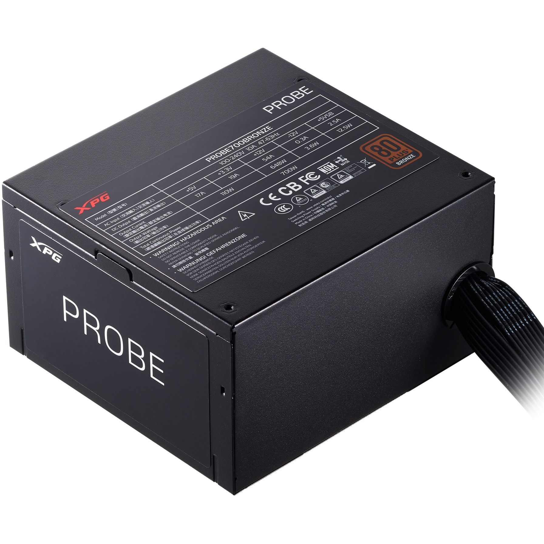 Furnizues Energjie PSU XPG Probe 700 / 700W / ATX 2.52 / 80 Plus Bronze / Non Modular - Zezë - Figura 3