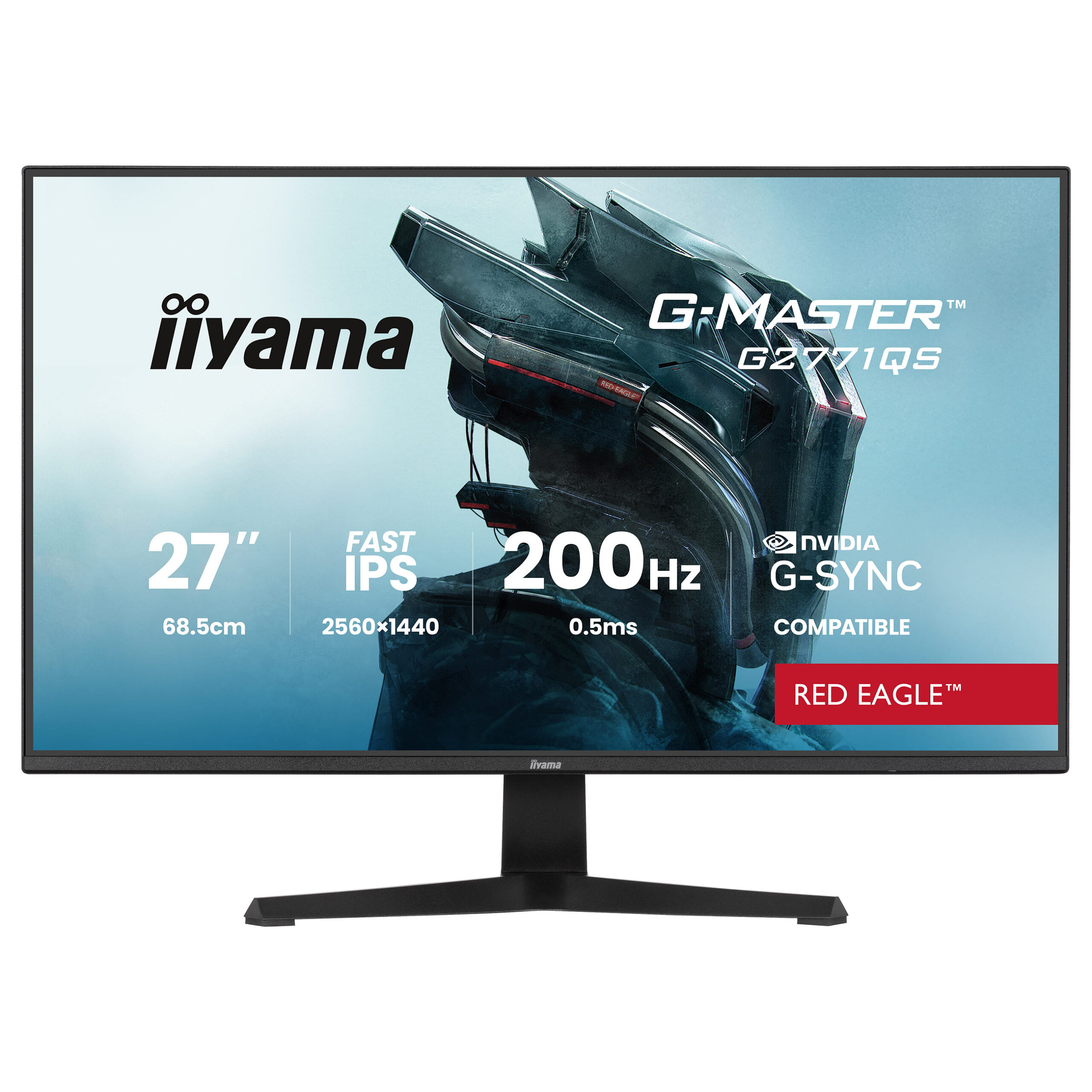 Monitor Gaming IIYAMA G2771QS-B1 / 27"/ Wide Quad HD Fast IPS / 200 Hz / 0.5 ms / HDMI+DP+HDCP - Zezë