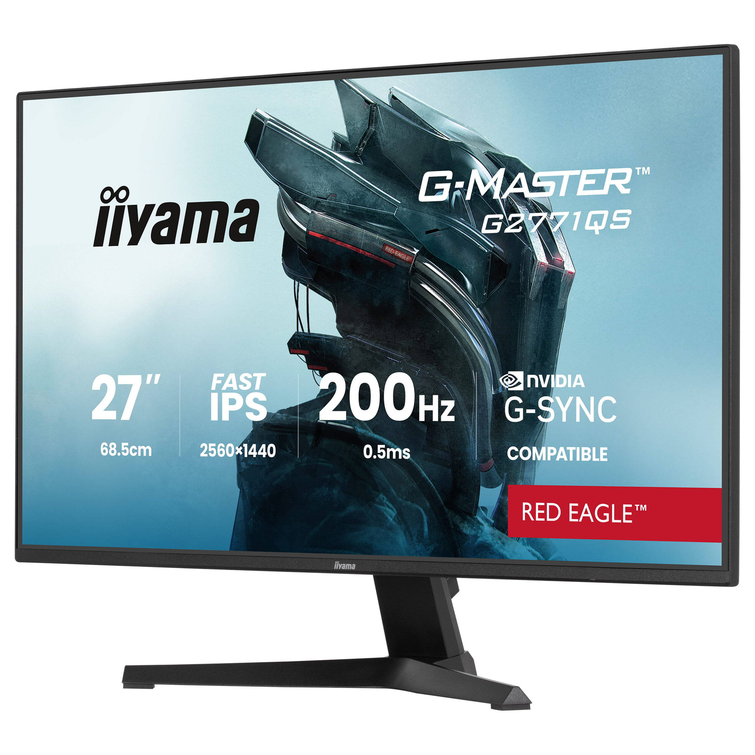 Monitor Gaming IIYAMA G2771QS-B1 / 27"/ Wide Quad HD Fast IPS / 200 Hz / 0.5 ms / HDMI+DP+HDCP - Zezë - Figura 2