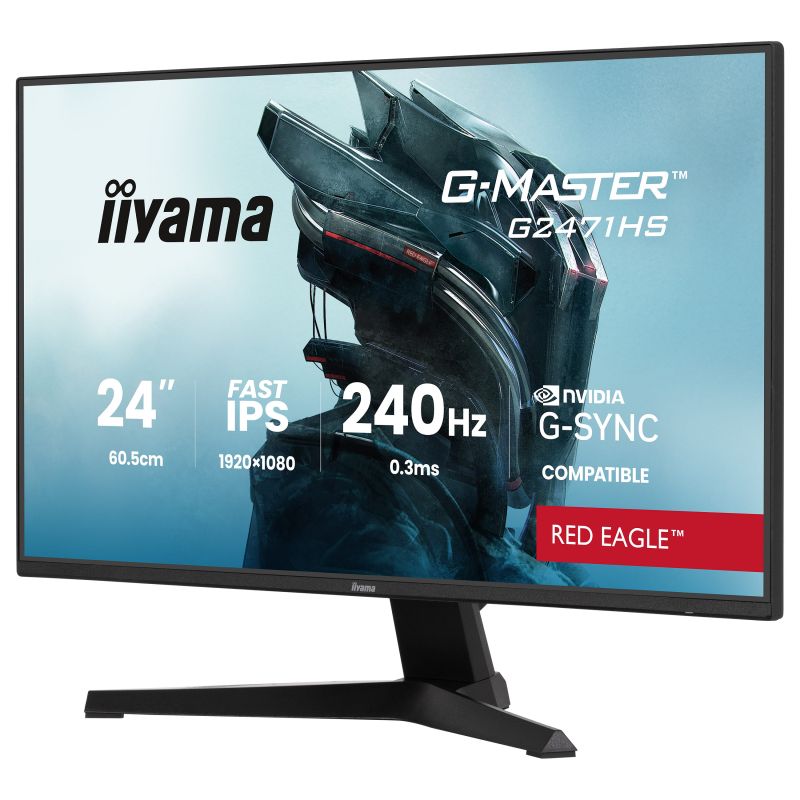 Monitor Gaming iiyama G-Master G2471HS-B1 / 23.8"/ Full HD Fast IPS / 240 Hz / 0.3 ms / HDMI+DP+HDCP - Zezë - Figura 2