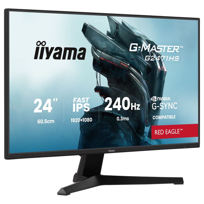 Monitor Gaming iiyama G-Master G2471HS-B1 / 23.8"/ Full HD Fast IPS / 240 Hz / 0.3 ms / HDMI+DP+HDCP - Zezë - Figura 3