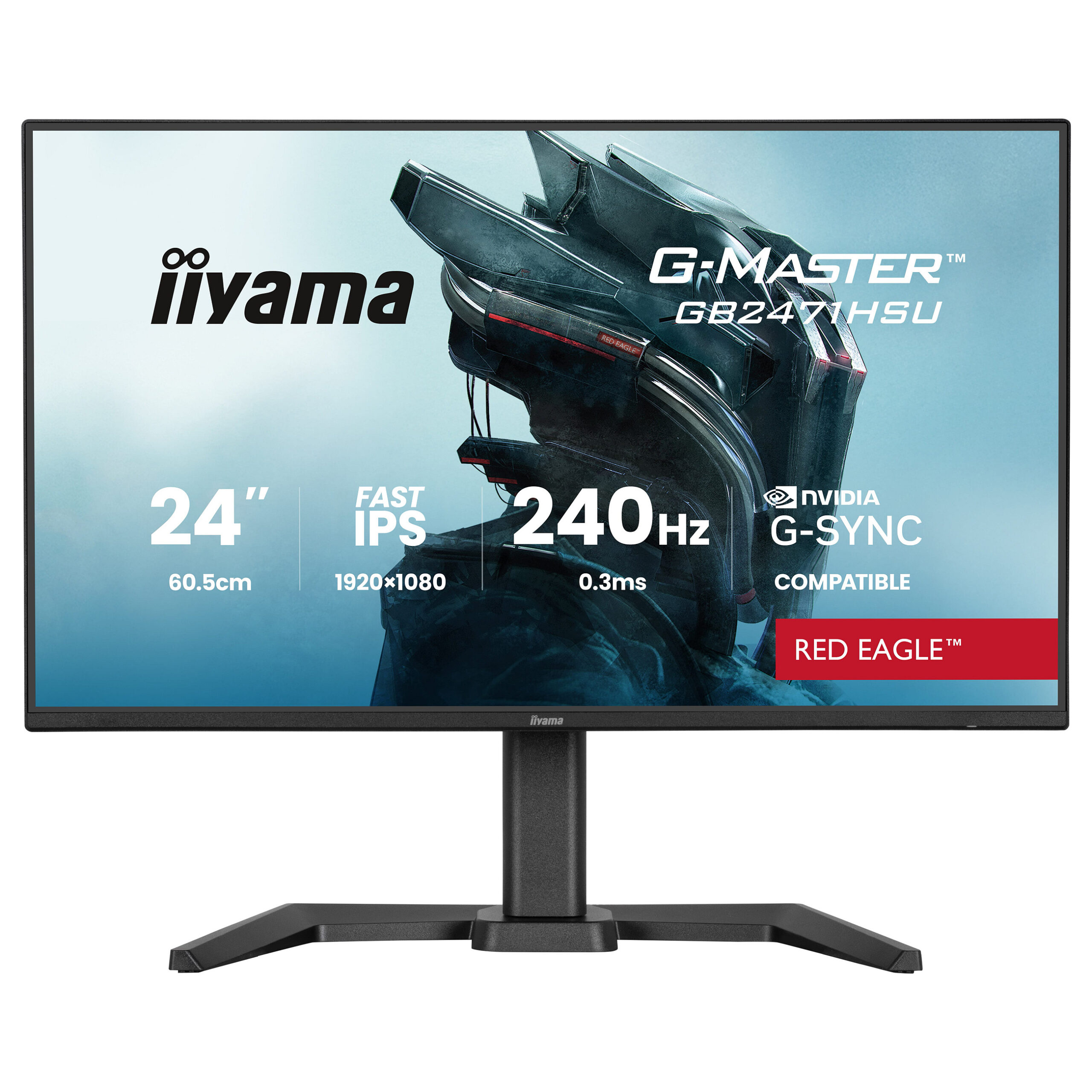 Monitor Gaming iiyama GB2471HSU-B1 / 23.8"/ Full HD Fast IPS / 240 Hz / 0.3 ms / HDMI+USB+DP+HDCP - Zezë