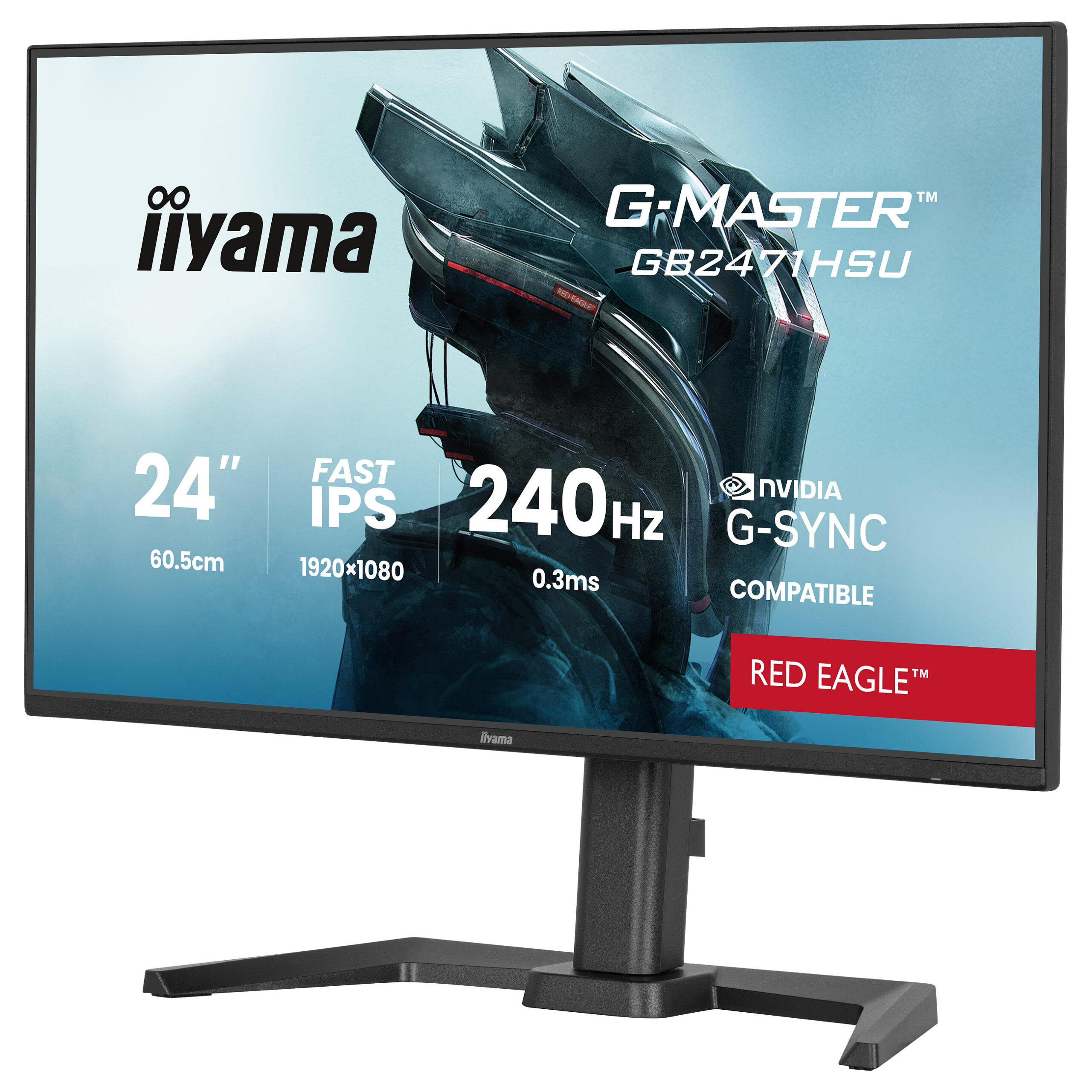 Monitor Gaming iiyama GB2471HSU-B1 / 23.8"/ Full HD Fast IPS / 240 Hz / 0.3 ms / HDMI+USB+DP+HDCP - Zezë - Figura 5