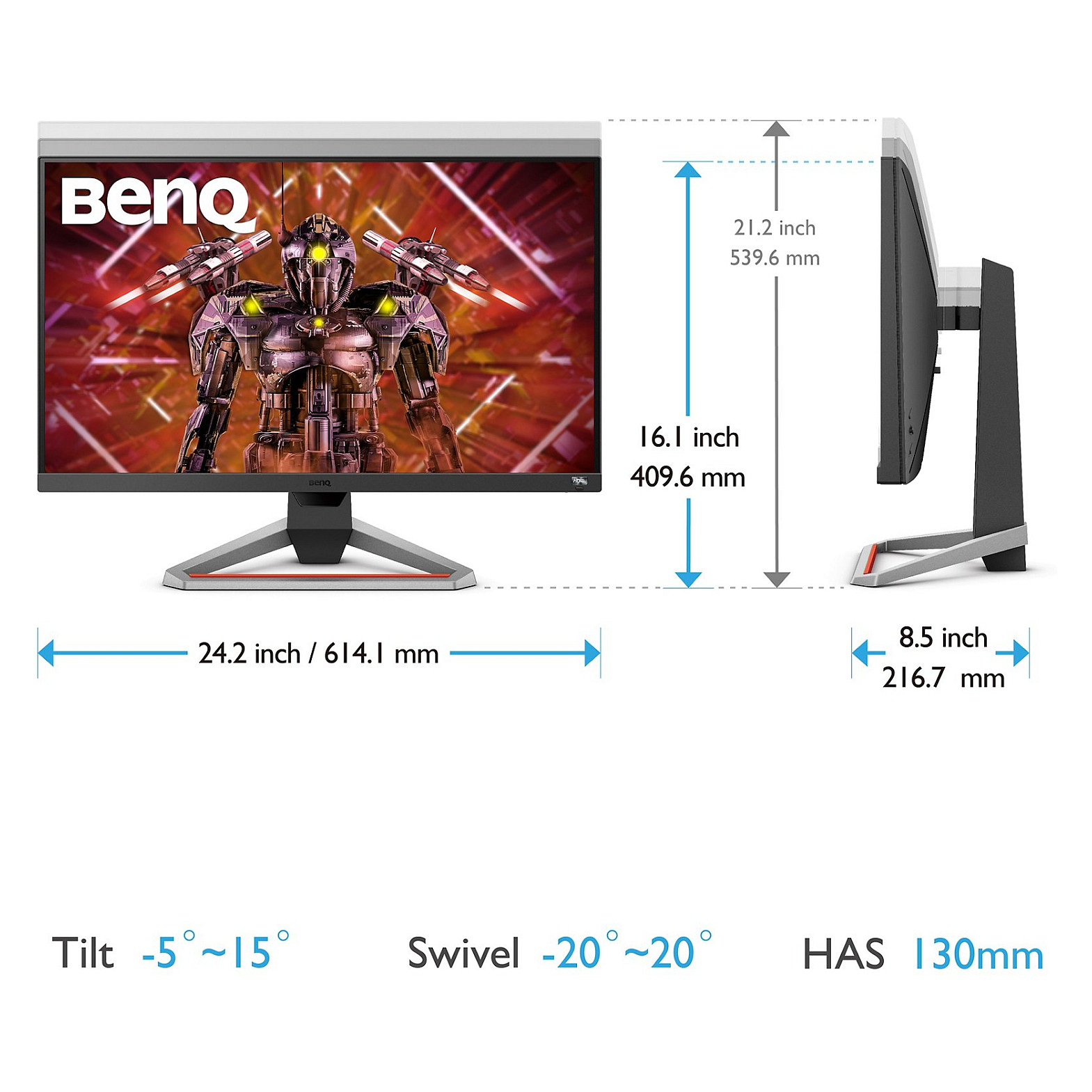 Monitor Gaming BenQ MOBIUZ EX2710U / 27"/ 4K Ultra HD IPS / LED / 144Hz / 1ms / USB-B + USB-C + HDMI + DisplayPort + HDCP - Zezë - Figura 3