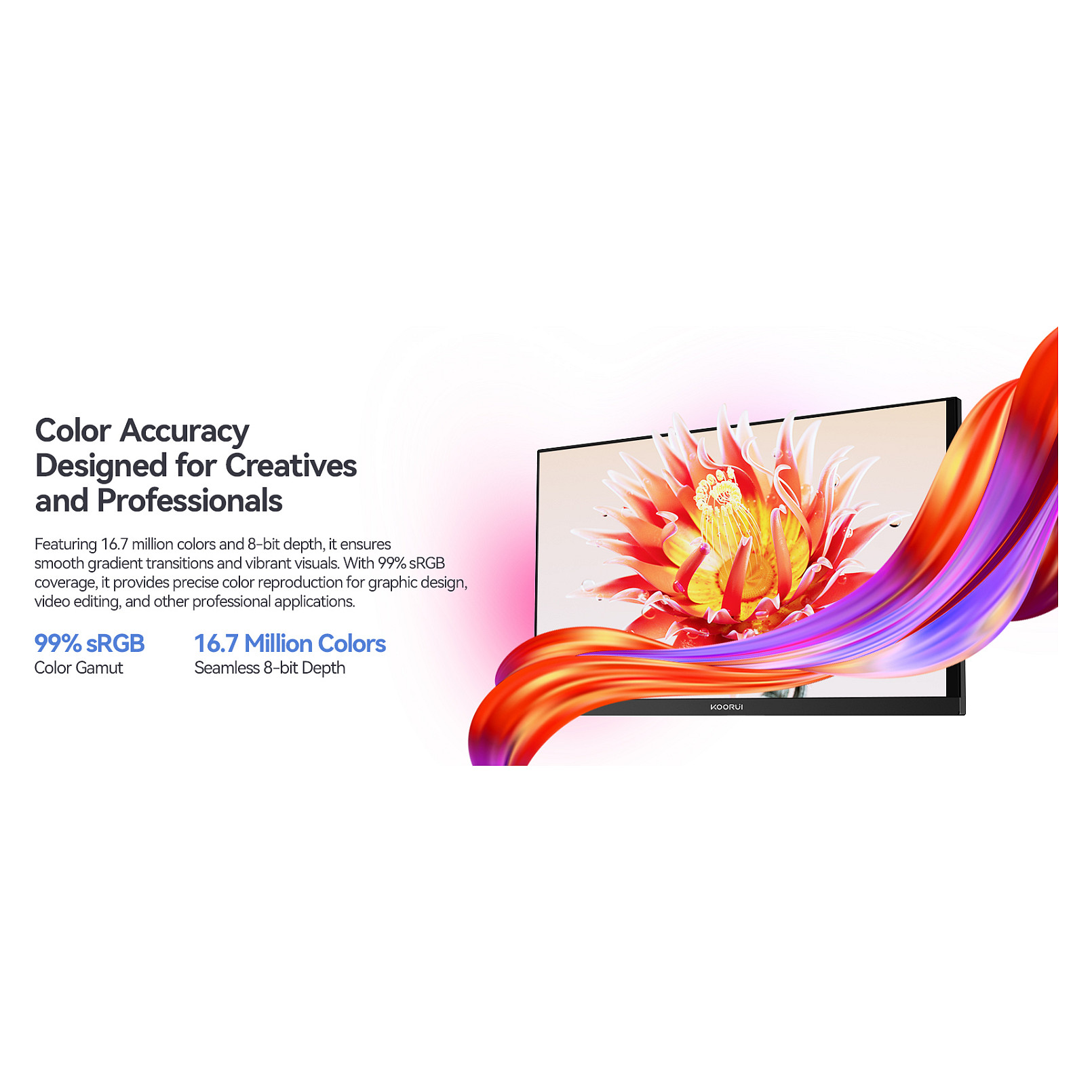 Monitor KOORUI E2411H / 23.8" / Full HD IPS / 120 Hz / 6 ms / HDMI+VGA - Zezë - Figura 4