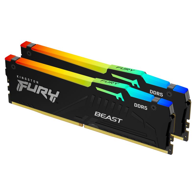 RAM Memorie DDR5 Kingston Fury Beast 128GB (2x64GB) RGB EXPO/XMP 5600MT/s CL40