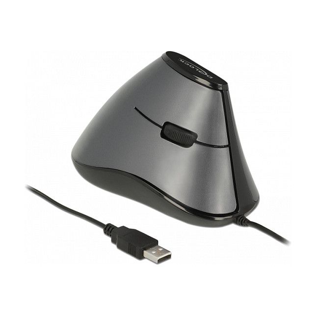 Maus pa kabllo Delock Ergonomic / Vertical / 5 buttons / 1.8m - Zezë/Gri - Figura 3