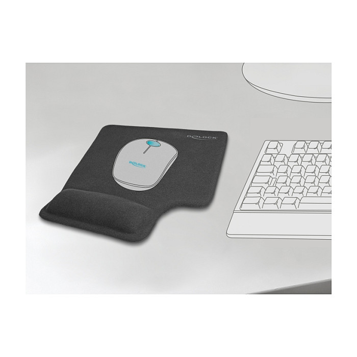 Mauspad Delock Ergonomic with Gel / Left-Handed 220 x 170 x17 mm- Zezë - Figura 3