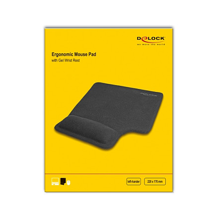 Mauspad Delock Ergonomic with Gel / Left-Handed 220 x 170 x17 mm- Zezë - Figura 4