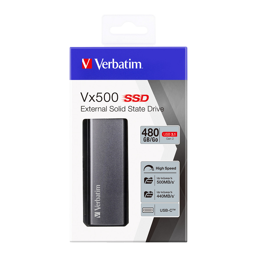 SSD e jashtme Verbatim VX500 480GB 2.5" USB 3.1 - Argjendi - Figura 3
