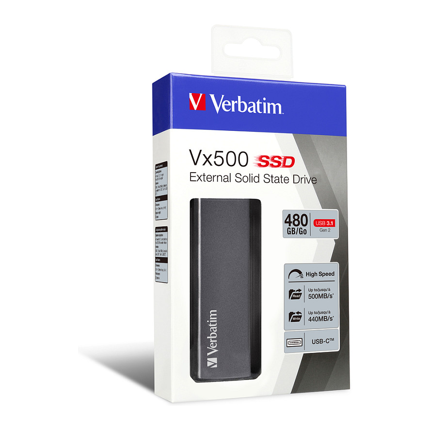 SSD e jashtme Verbatim VX500 480GB 2.5" USB 3.1 - Argjendi - Figura 4