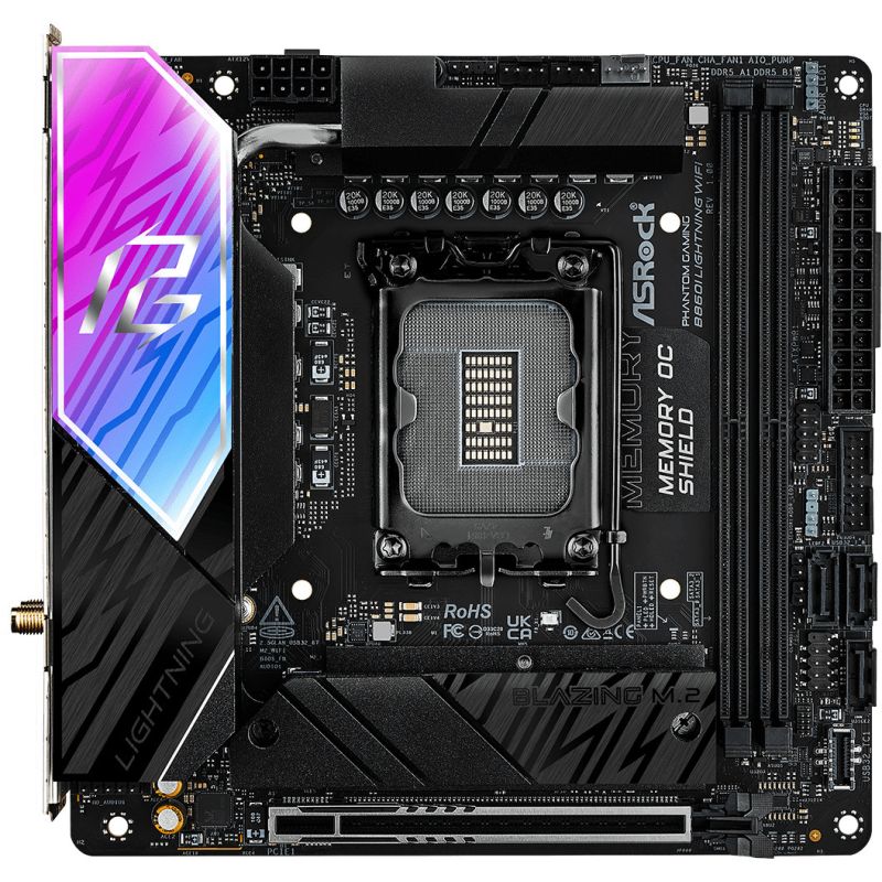 Pllakë Amë ASRock / B860I Lightning WiFi / 1851 / mITX / HDMI-USB-C / DDR5 - Figura 4