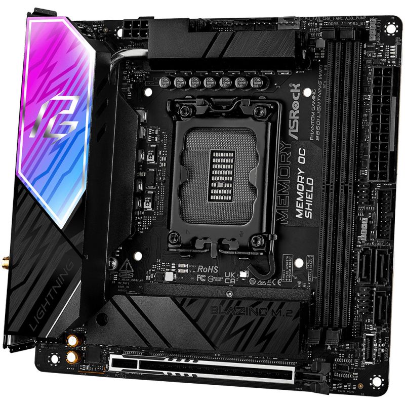 Pllakë Amë ASRock / B860I Lightning WiFi / 1851 / mITX / HDMI-USB-C / DDR5 - Figura 2