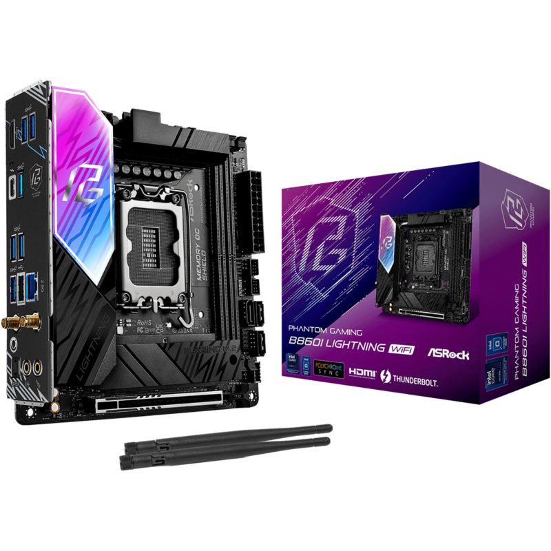 Pllakë Amë ASRock / B860I Lightning WiFi / 1851 / mITX / HDMI-USB-C / DDR5