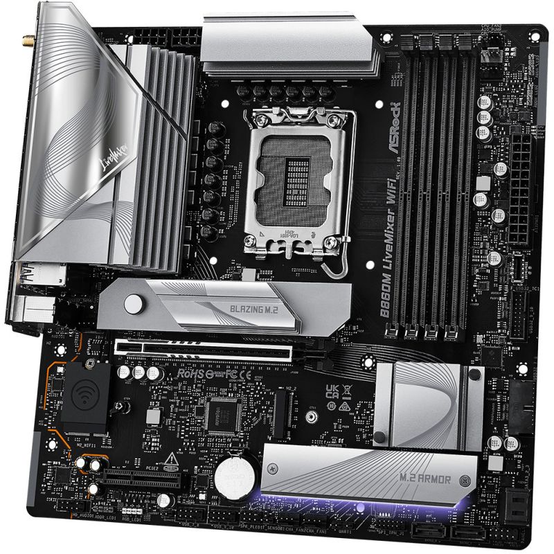 Pllakë Amë ASRock / B860M LiveMixer WiFi / 1851 / mATX / HDMI / DDR5 - Figura 2