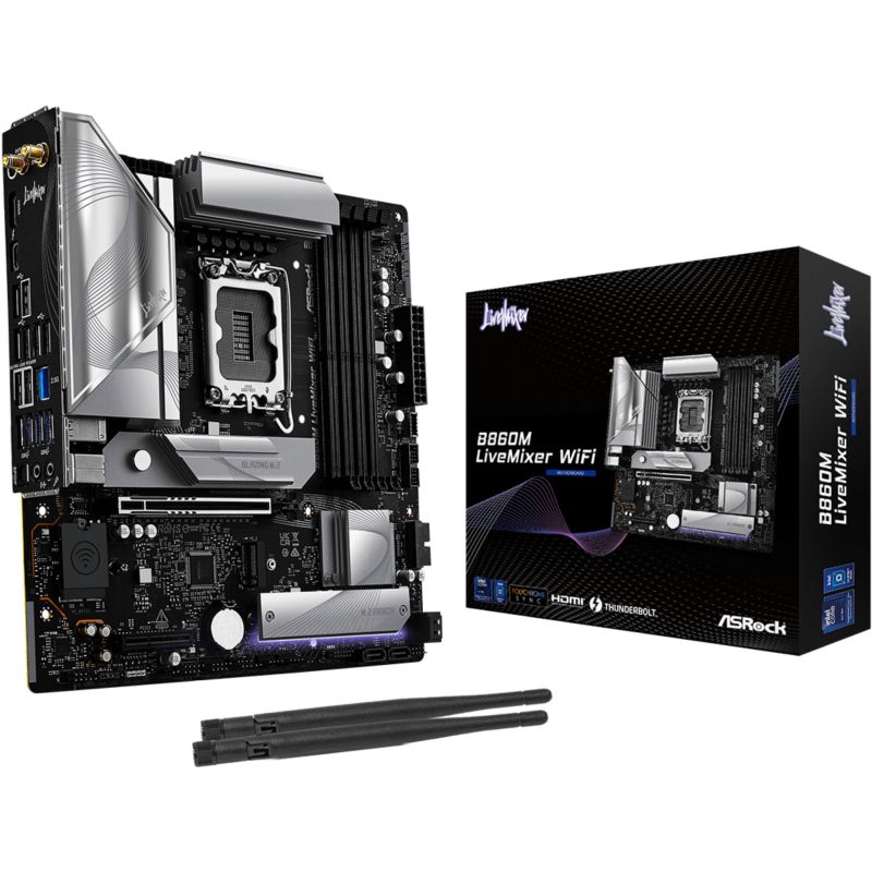 Pllakë Amë ASRock / B860M LiveMixer WiFi / 1851 / mATX / HDMI / DDR5