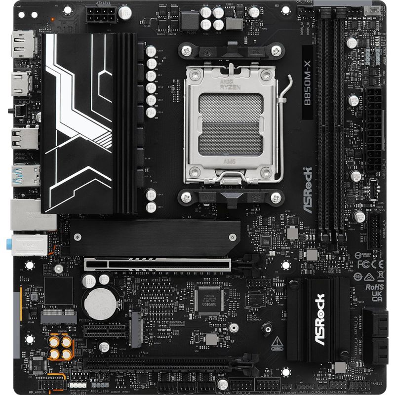 Pllakë Amë AMD AM5 ASRock B850M‑X R2.0 / mATX / DDR5 / HDMI+DP