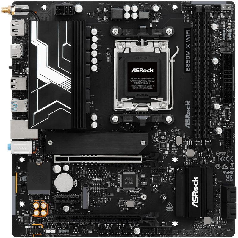 Pllakë Amë AMD AM5 ASRock B850M‑X WiFi R2.0 / mATX / DDR5 / HDMI+DP