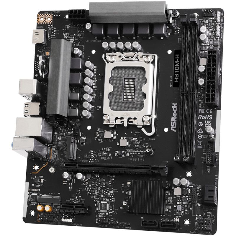 Pllakë Amë ASRock H810M-H / Socket 1851 / DDR5 / HDMI - Figura 2
