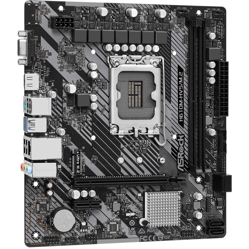 Pllakë Amë ASRock H610M-HVS / M.2 R2.0 / LGA 1700 / DDR4 / HDMI+VGA - Figura 2