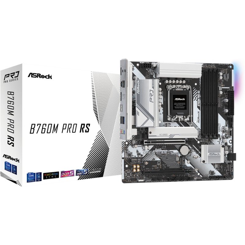 Pllakë Amë ASRock B760M Pro RS / Socket 1700 / DDR5 / mATX / HDMI+DP