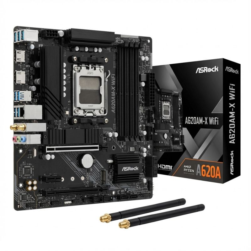 Pllakë Amë AMD AM5 ASRock A620AM‑X WiFi / mATX / DDR5 / HDMI+DP