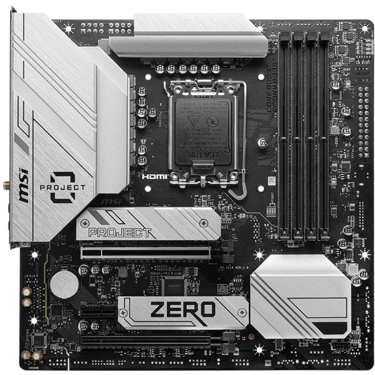 Pllakë Amë MSI B760M PROJECT ZERO / LGA 1700 / mATX / DDR5 / HDMI+DP