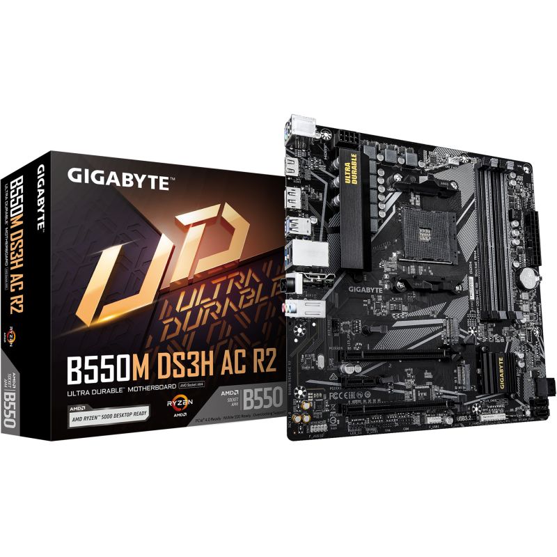 Pllakë Amë AMD AM4 Gigabyte GA‑B550M‑DS3H R2 / DDR4 / mATX / HDMI+DP - Figura 2