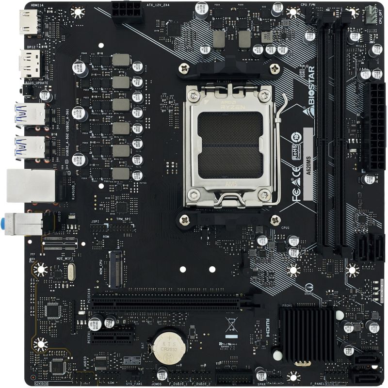 Pllakë Amë AMD AM5 Biostar A620MS / mATX / DDR5 / HDMI+DP
