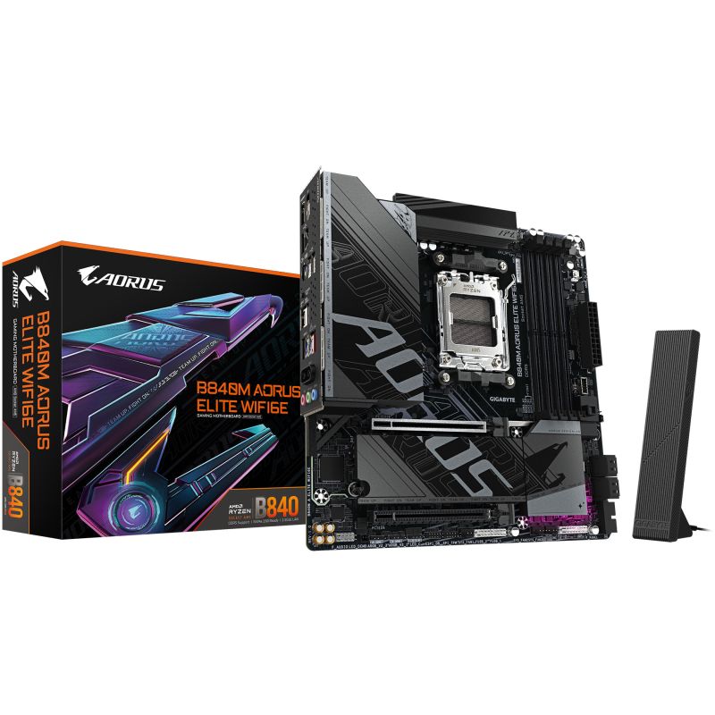 Pllakë Amë AMD AM5 Gigabyte B840M Elite WIFI6E / mATX / DDR5 / HDMI+DP - Figura 2
