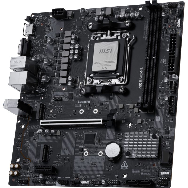 Pllakë Amë AMD AM5 MSI B840M B Pro / DDR5 / mATX / HDMI - Figura 3