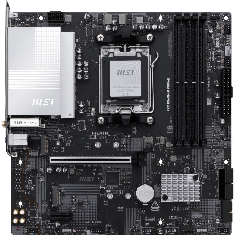 Pllakë Amë AMD AM5 MSI B840M P Pro / DDR5 / mATX / HDMI