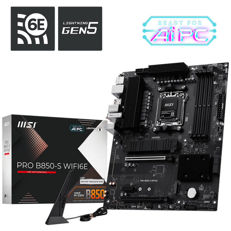Pllakë Amë AMD AM5 MSI PRO B850-S WIFI 6E / ATX / DDR5 / HDMI+DP - Figura 2