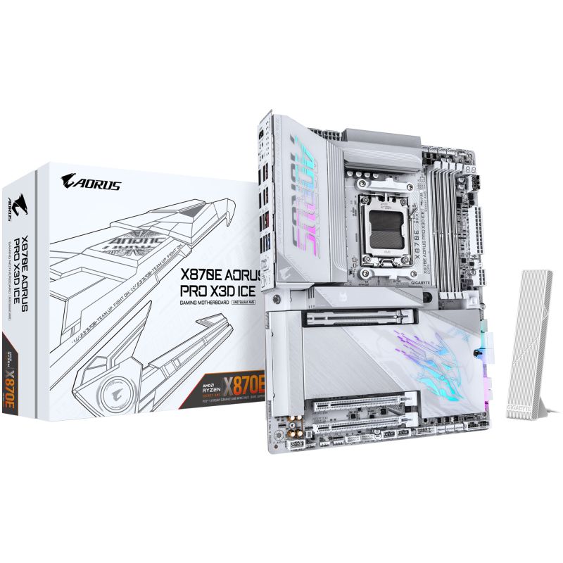 Pllakë Amë AMD AM5 Gigabyte X870E AORUS PRO X ICE / ATX / DDR5 / HDMI+DP
