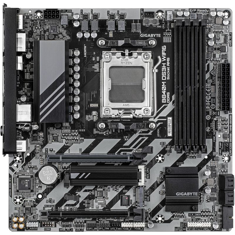 Pllakë Amë AMD AM5 Gigabyte B840M DS3H WiFi6 / mATX / DDR5 / HDMI+DP - Figura 3