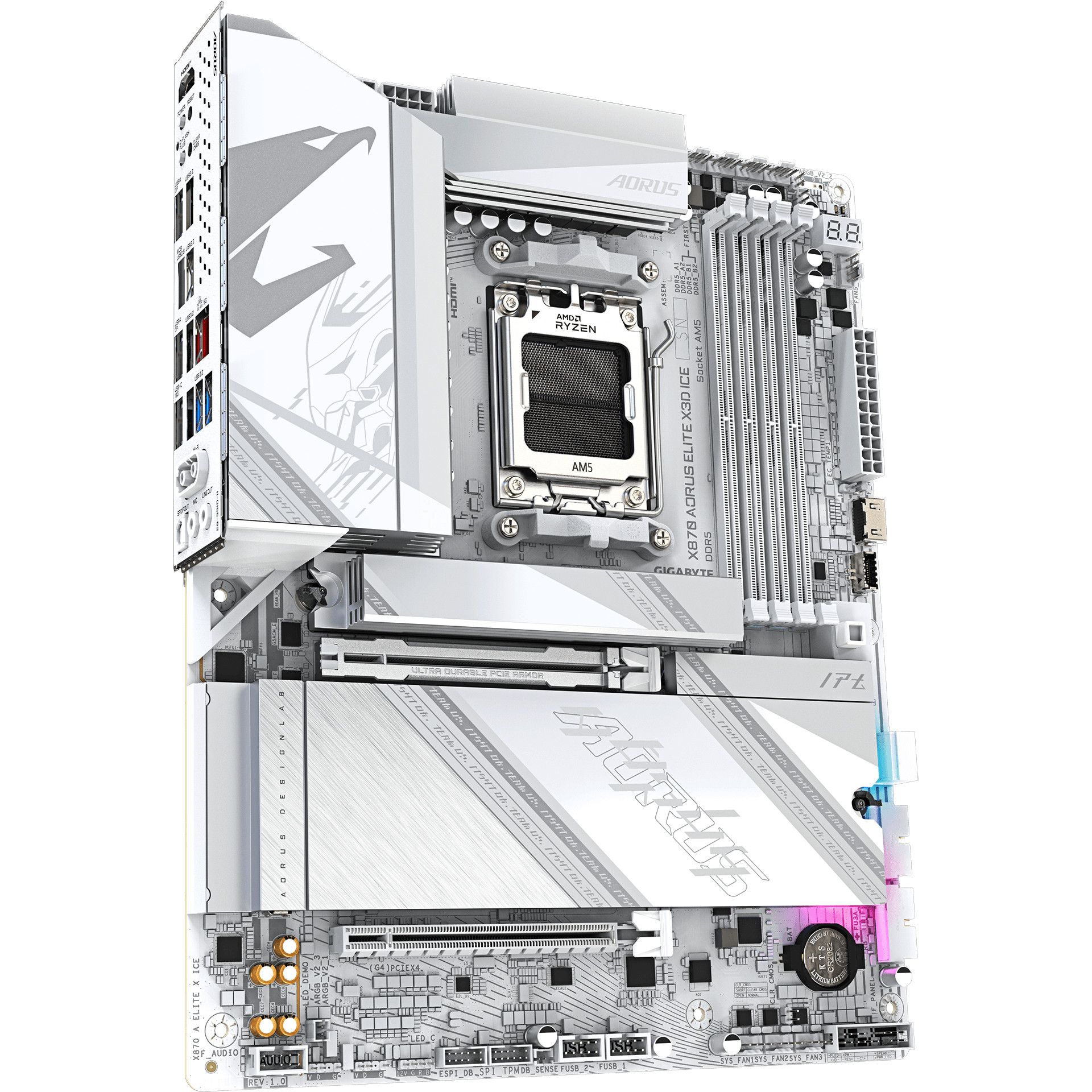 Pllakë Amë AMD AM5 Gigabyte X870 AORUS ELITE X3D ICE / DDR5 / ATX / HDMI - Figura 3