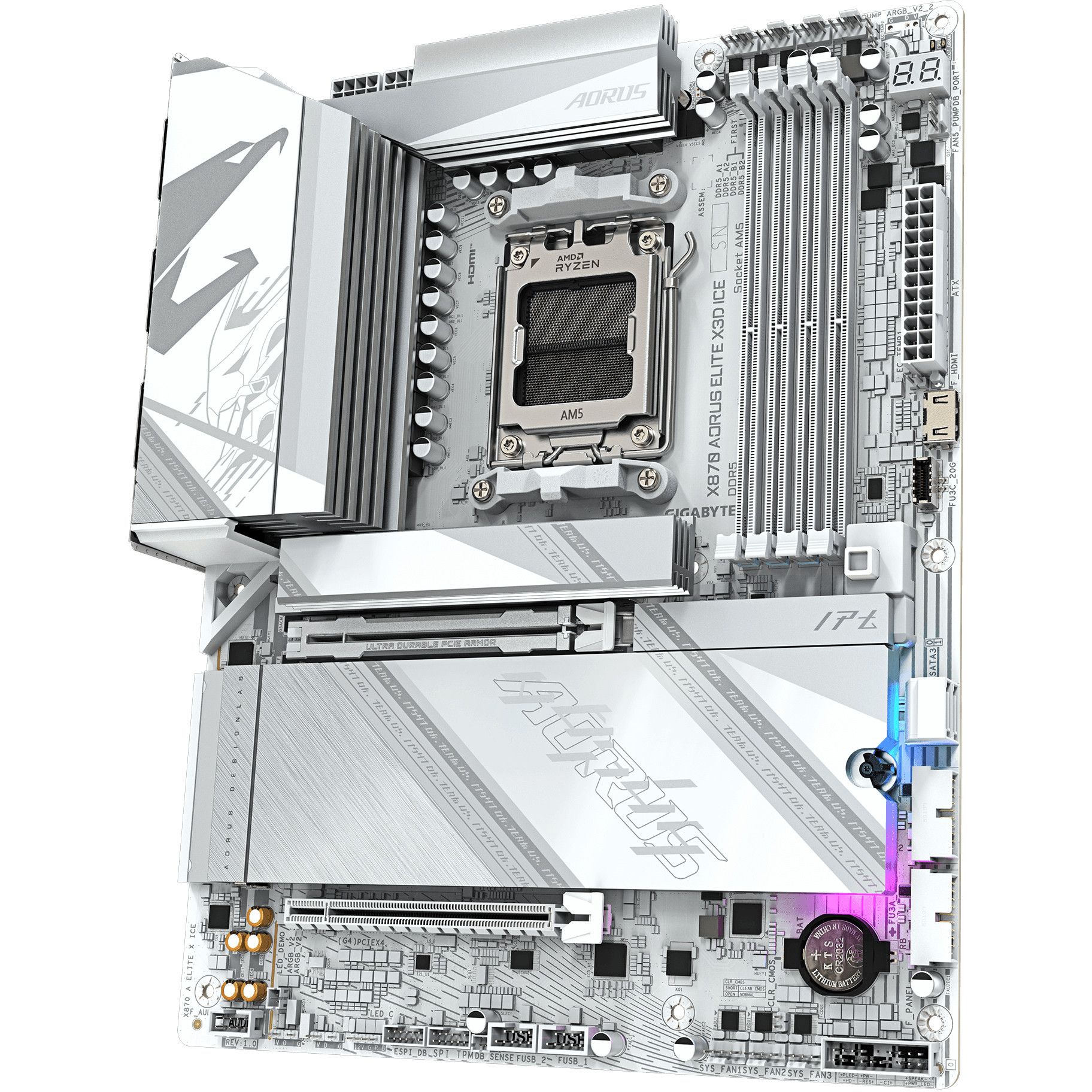 Pllakë Amë AMD AM5 Gigabyte X870 AORUS ELITE X3D ICE / DDR5 / ATX / HDMI - Figura 4