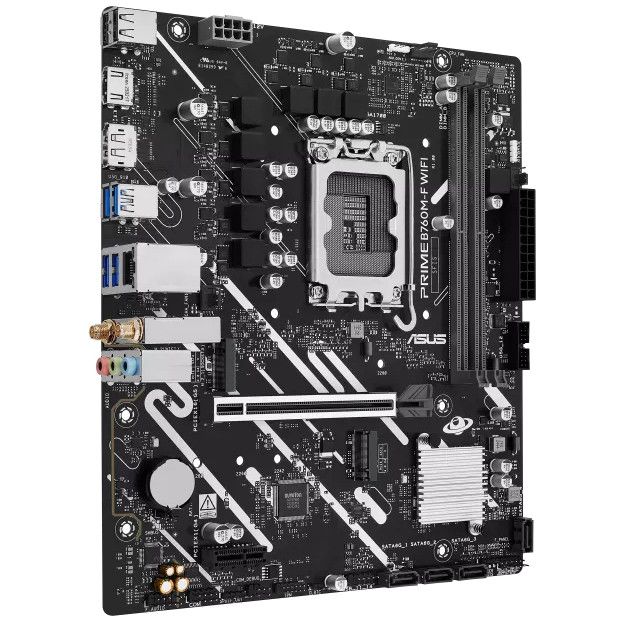 Pllakë Amë Intel ASUS PRIME B760M‑F WIFI Motherboard (B760 / LGA1700 / mATX / DDR5 / WiFi / HDMI / DisplayPort) - Figura 2