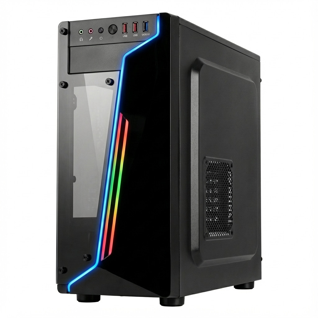 Kasë Midi Inter-Tech B-42 RGB - Zezë