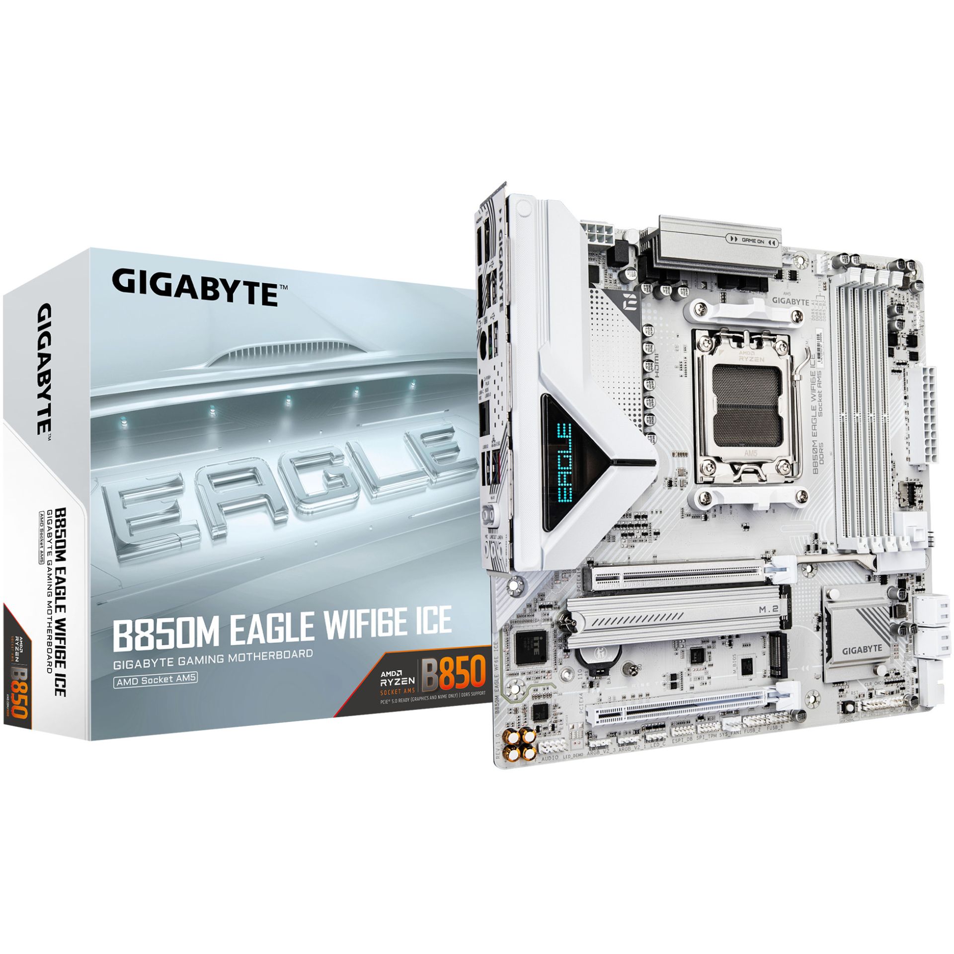 Pllakë Amë AMD AM5 Gigabyte B850M Eagle WiFi6E ICE / DDR5 / mATX / HDMI+DP
