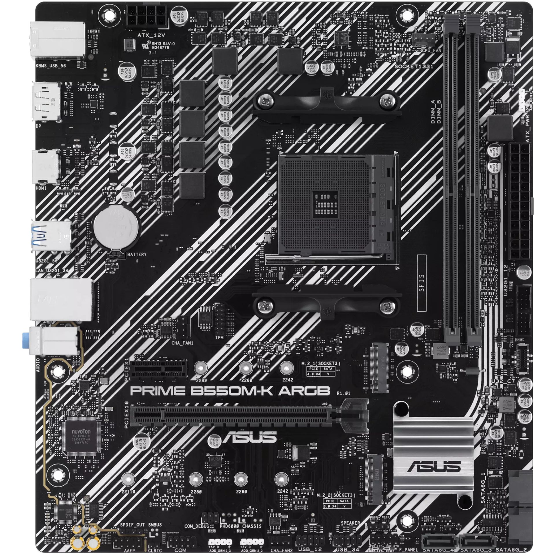 Pllakë Amë AMD AM4 ASUS PRIME B550M-K ARGB / DDR4 / mATX / HDMI+DP - Figura 2