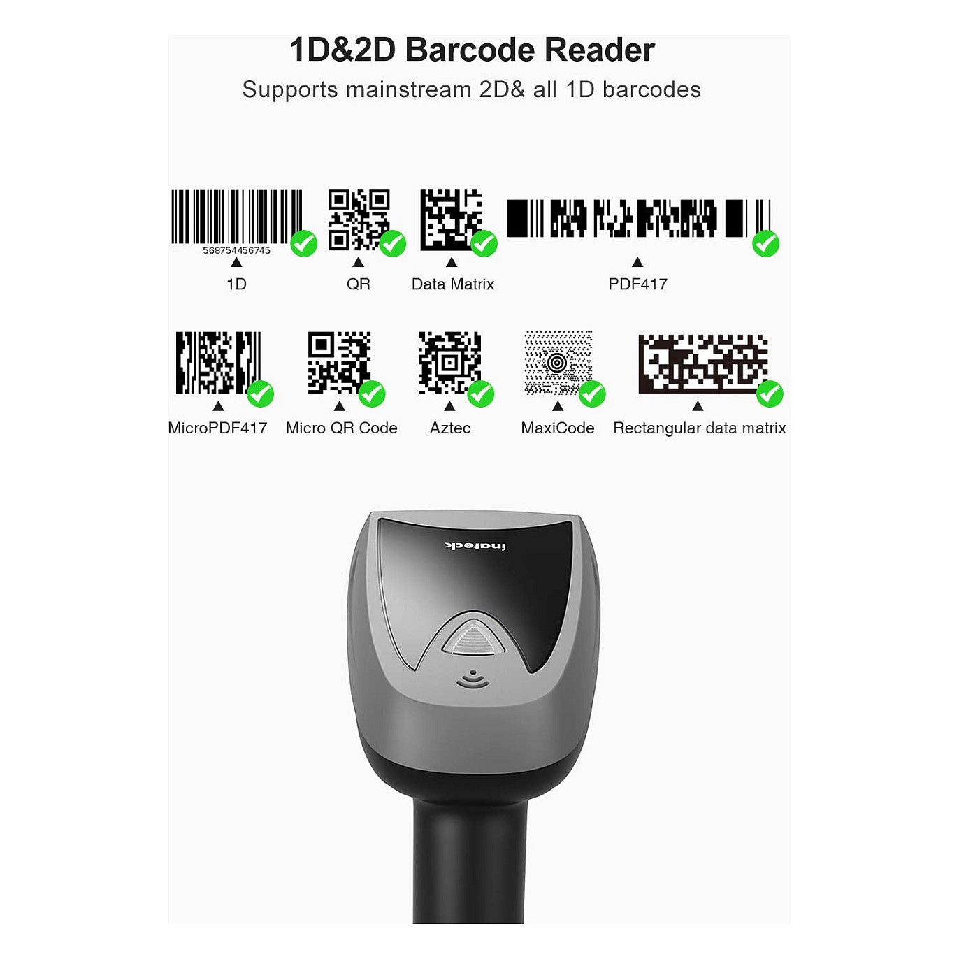 Skaner i Barkodeve Inateck BCST-52 Wired&Wireless - Zezë - Figura 3