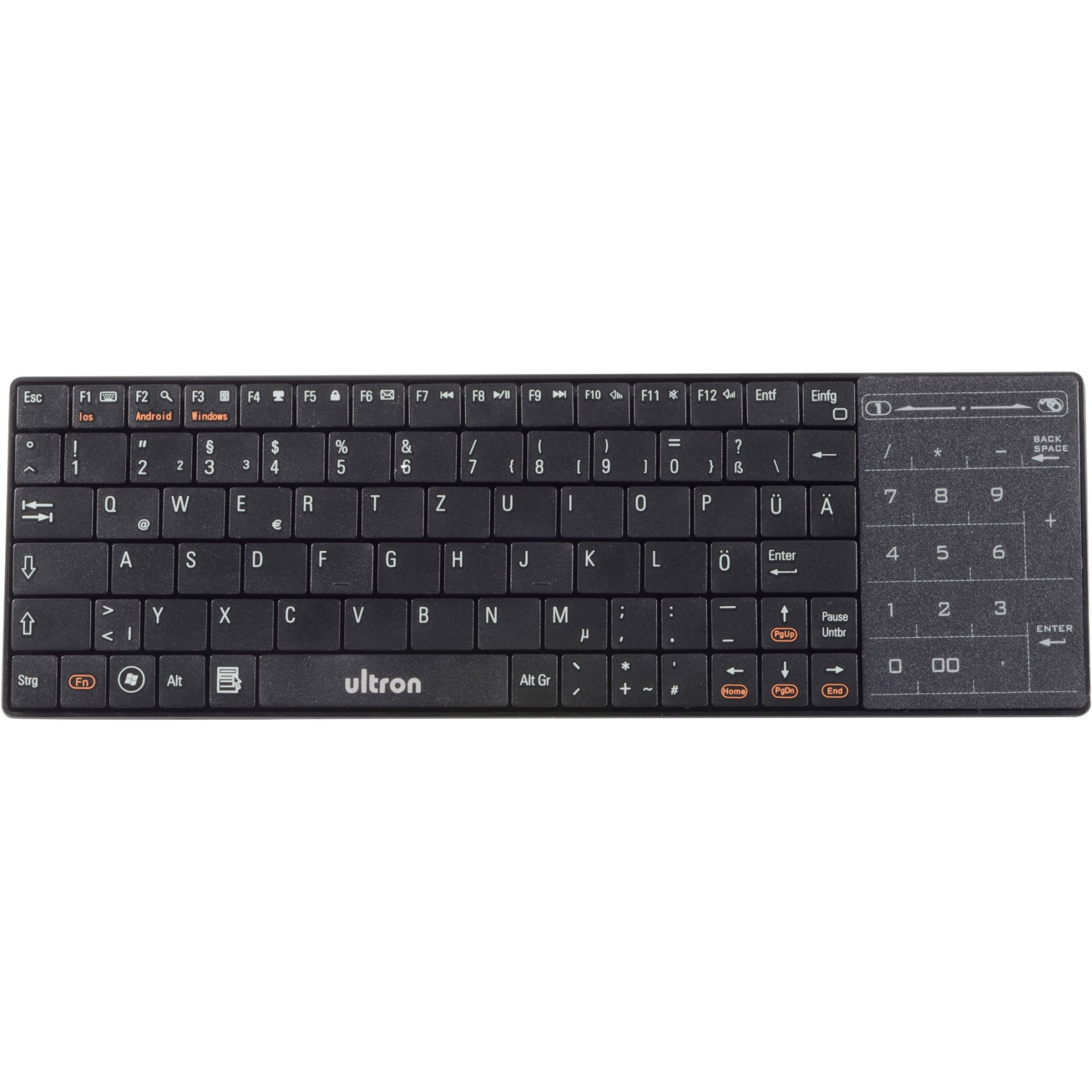 Tastierë pa kabllo Ultron UMT‑BT Fashion / QWERTZ – Zezë