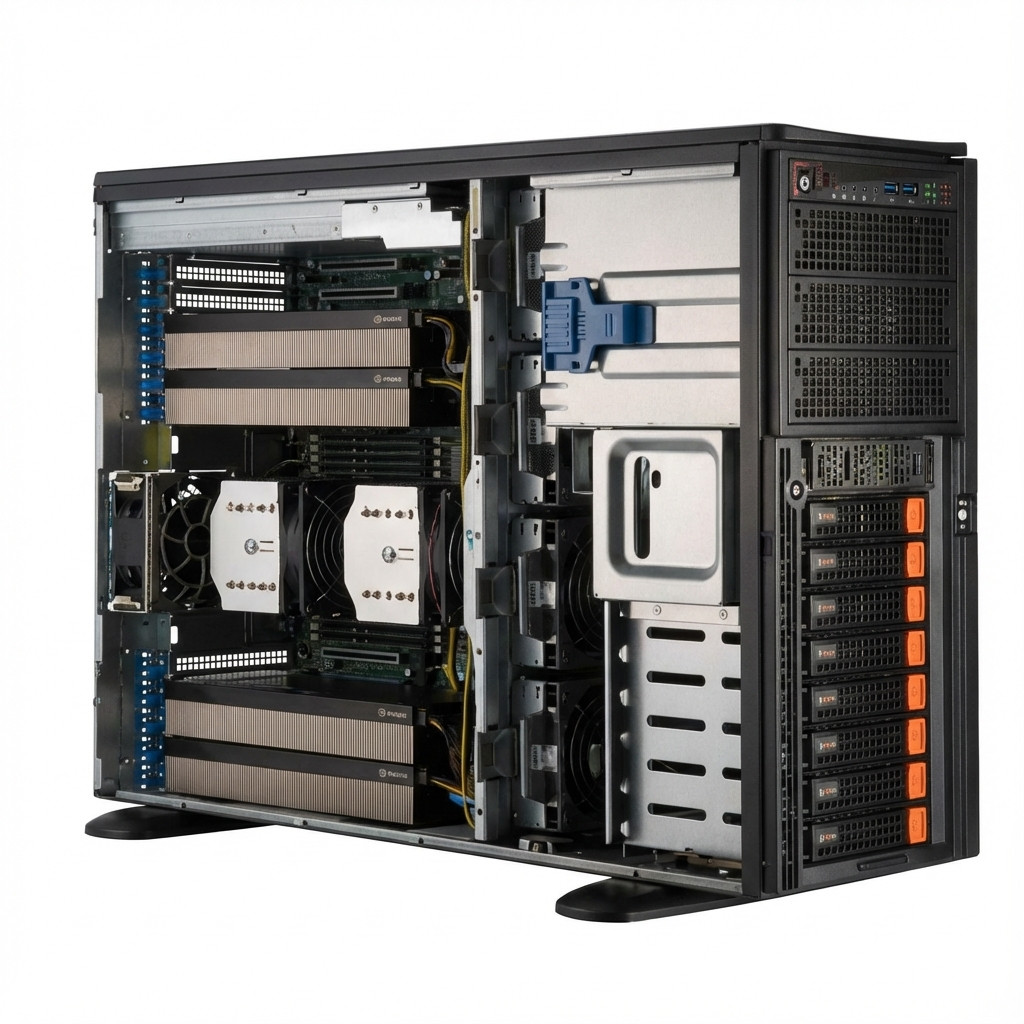 Supermicro GPU SuperServer SYS-741GE-TNRT Barebone Server 4U Dual Socket LGA4677 për AI & HPC