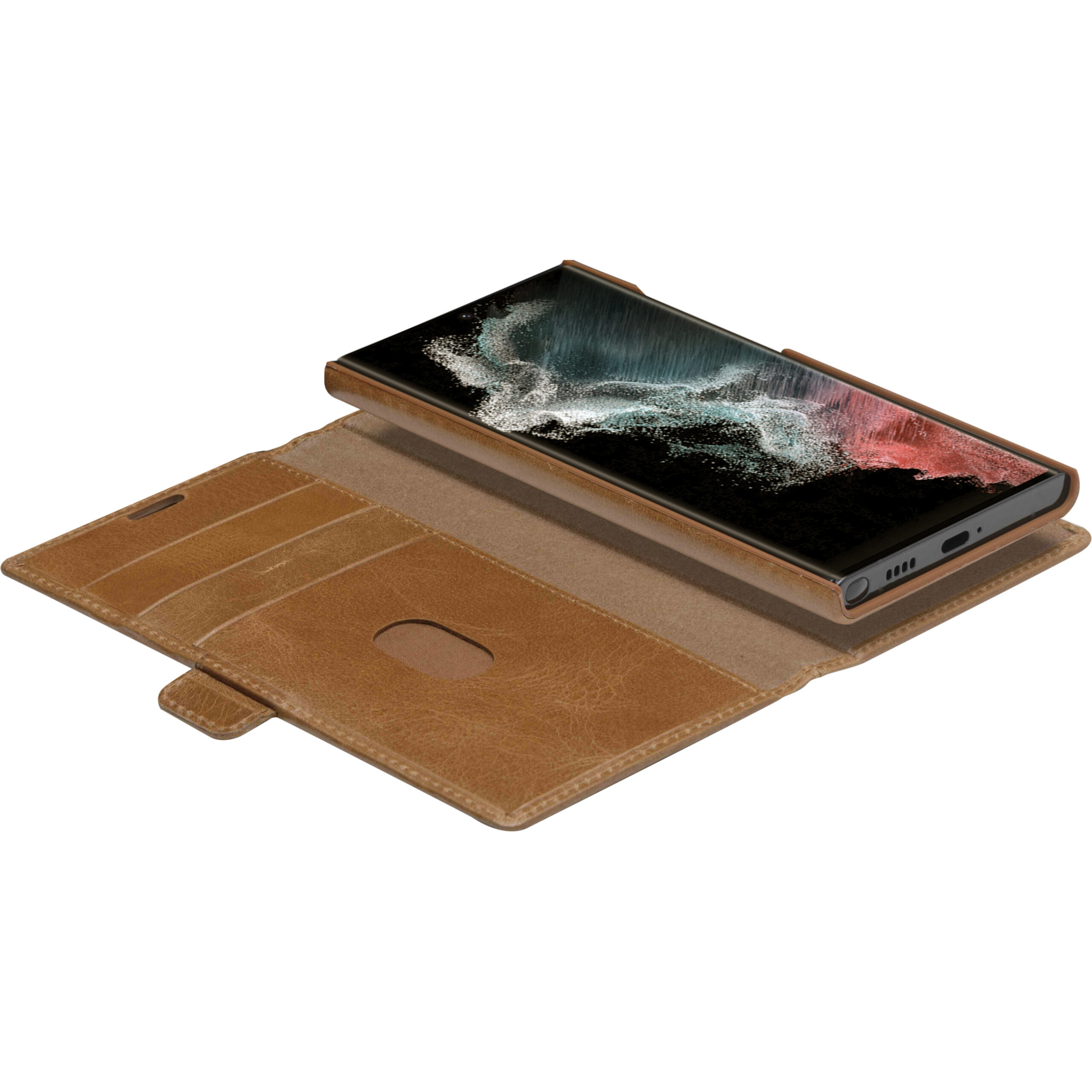 Aksesorë për telefon dbramante1928 Lynge Leather Flip Case / for Samsung Galaxy S22 Ultra – Kafe e hapur - Figura 2