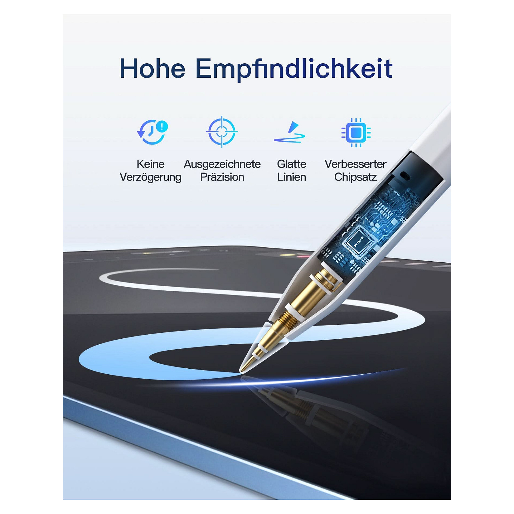 Aksesorë për tablet Inateck Stylus Pen – iPad Pro/Mini (6–10) – Bardhë - Figura 5