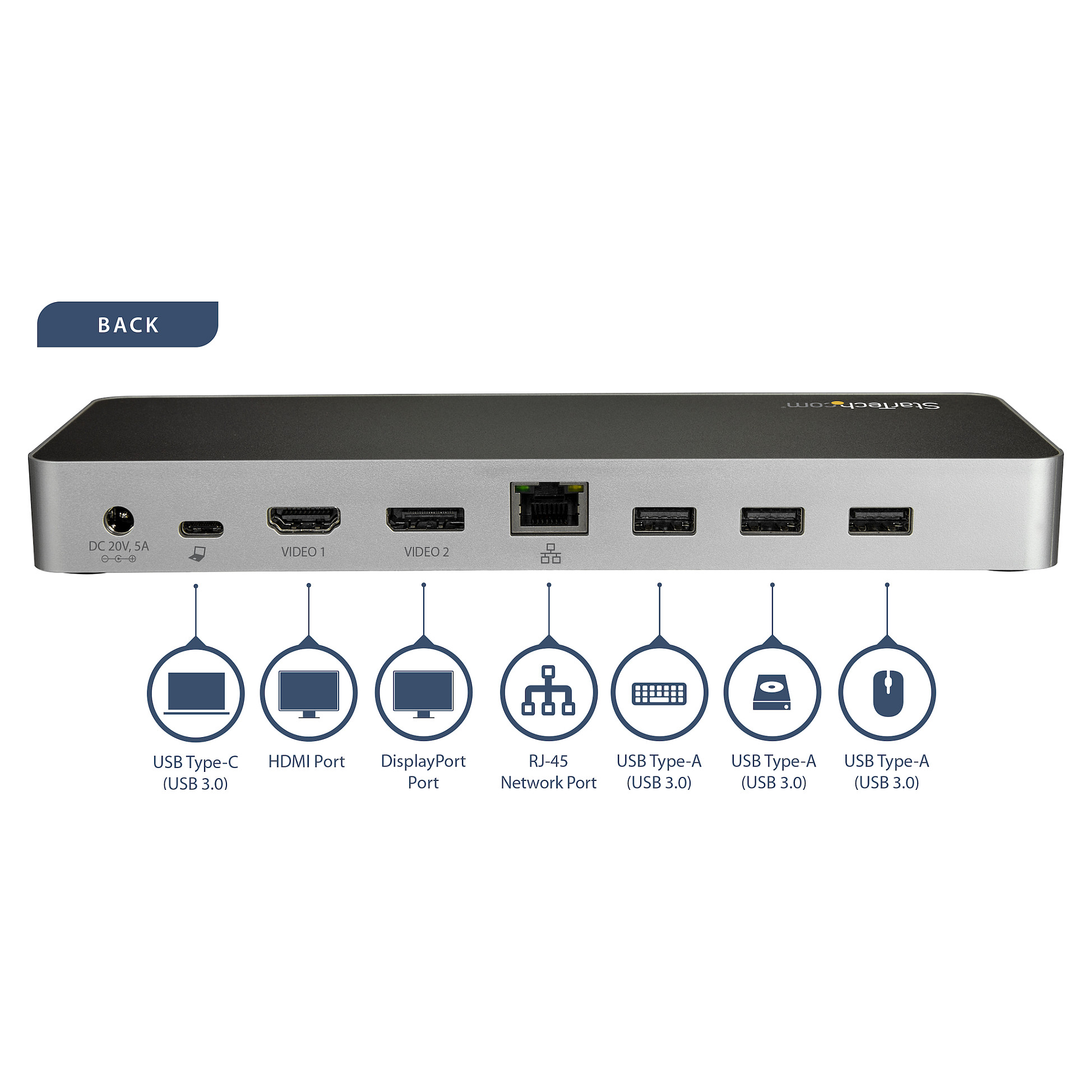 Docking Station StarTech USB-C Dual Monitor HDMI & DisplayPort 4K 60W - Figura 5